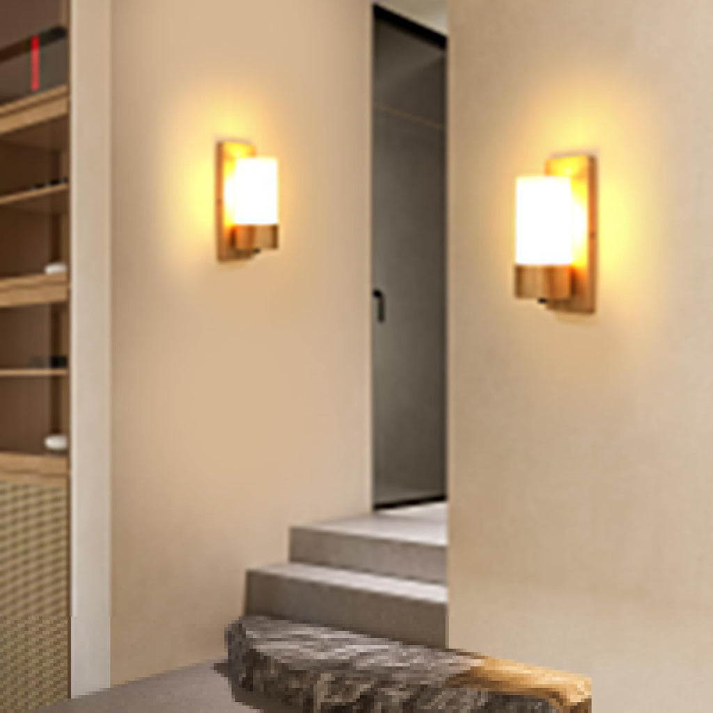 Wall Light - Wood Glass Frame