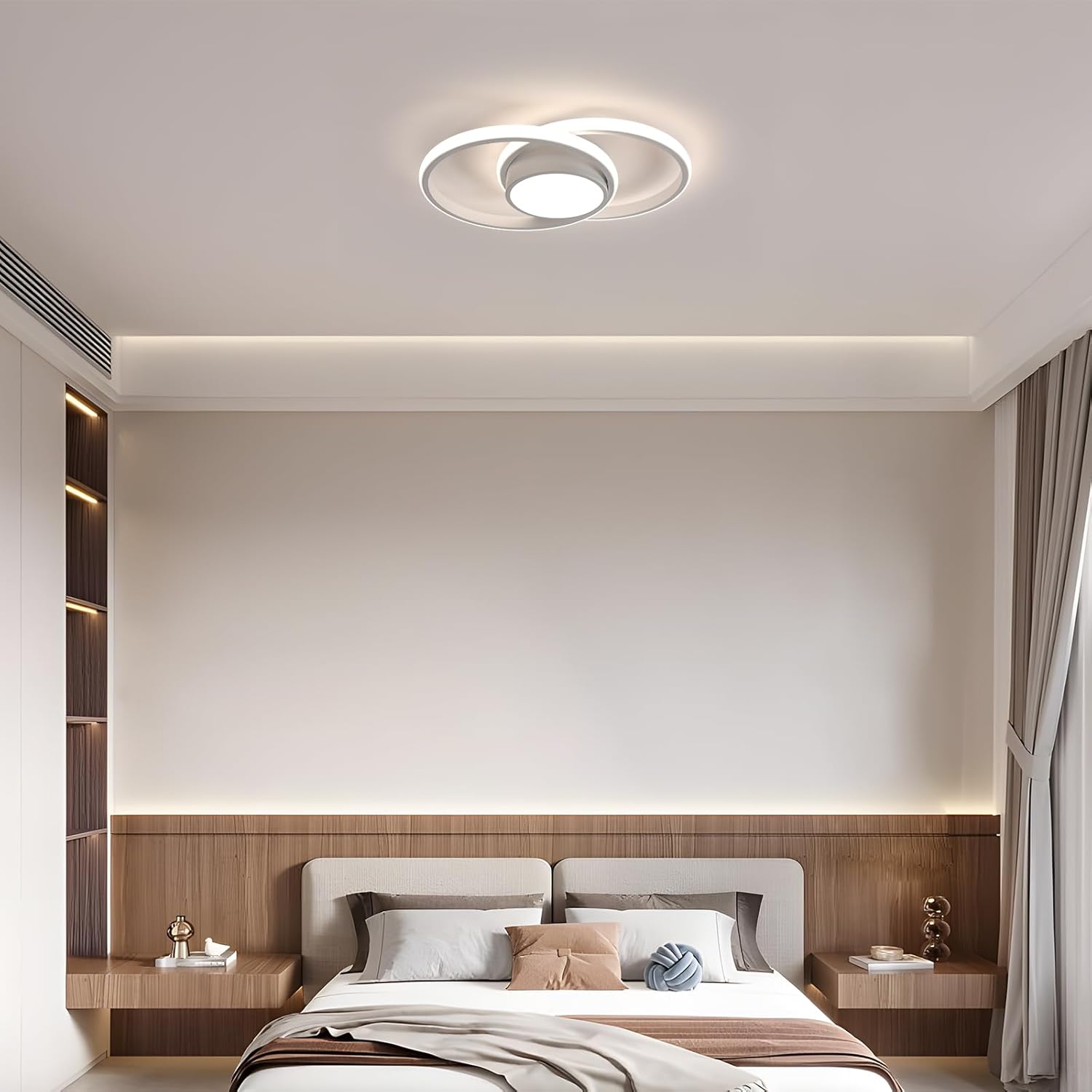 Comely Plafonnier LED, Rond Lampe de plafond 42W, Moderne Luminaire Plafonnier pour Couloir Coucher Salle de Bains Cuisine Salon, Lumière Naturelle 4500K, Longueur 40cm, Blanc
