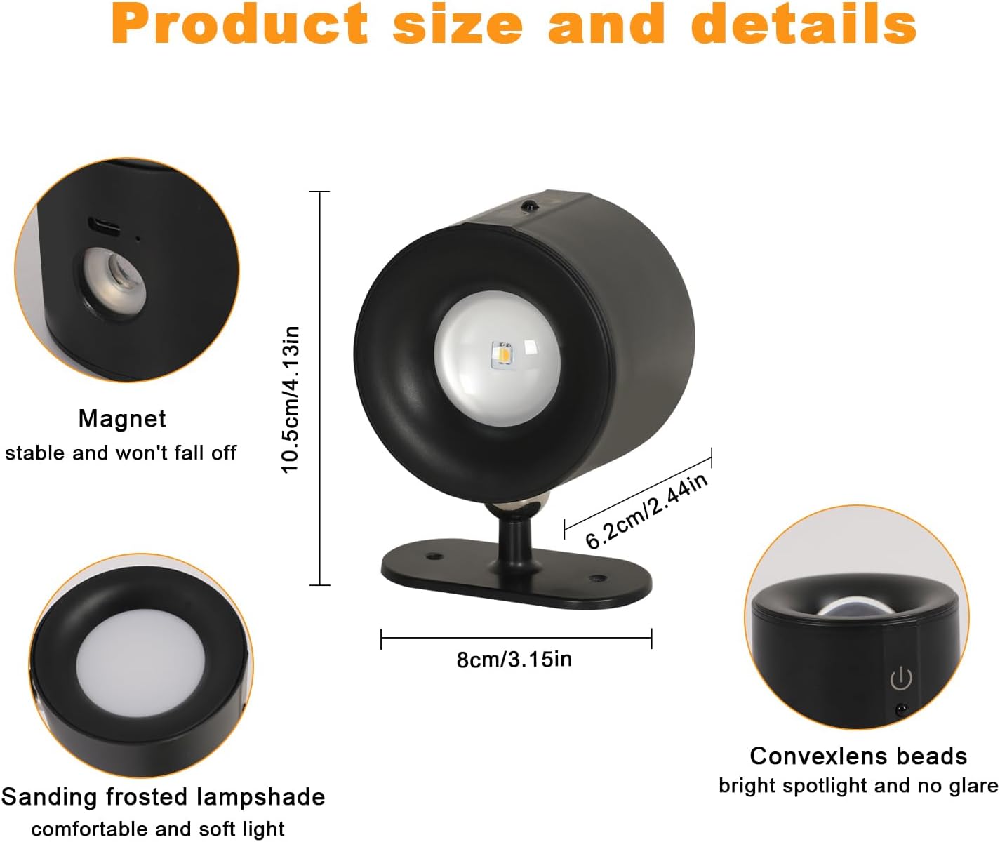 Wall Light - Black Plastic Frame, Tunable and Dimmable
