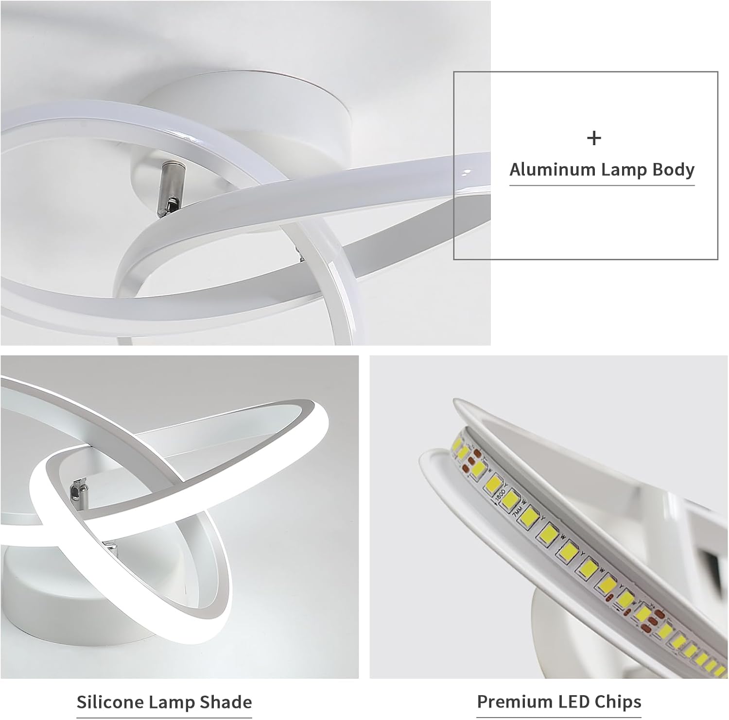 Ceiling Light - White Aluminium Frame, White Light