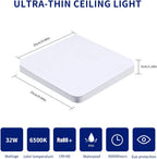 Ceiling Light - White Plastic Frame, White Light