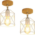 Ceiling Light - White Metal Frame