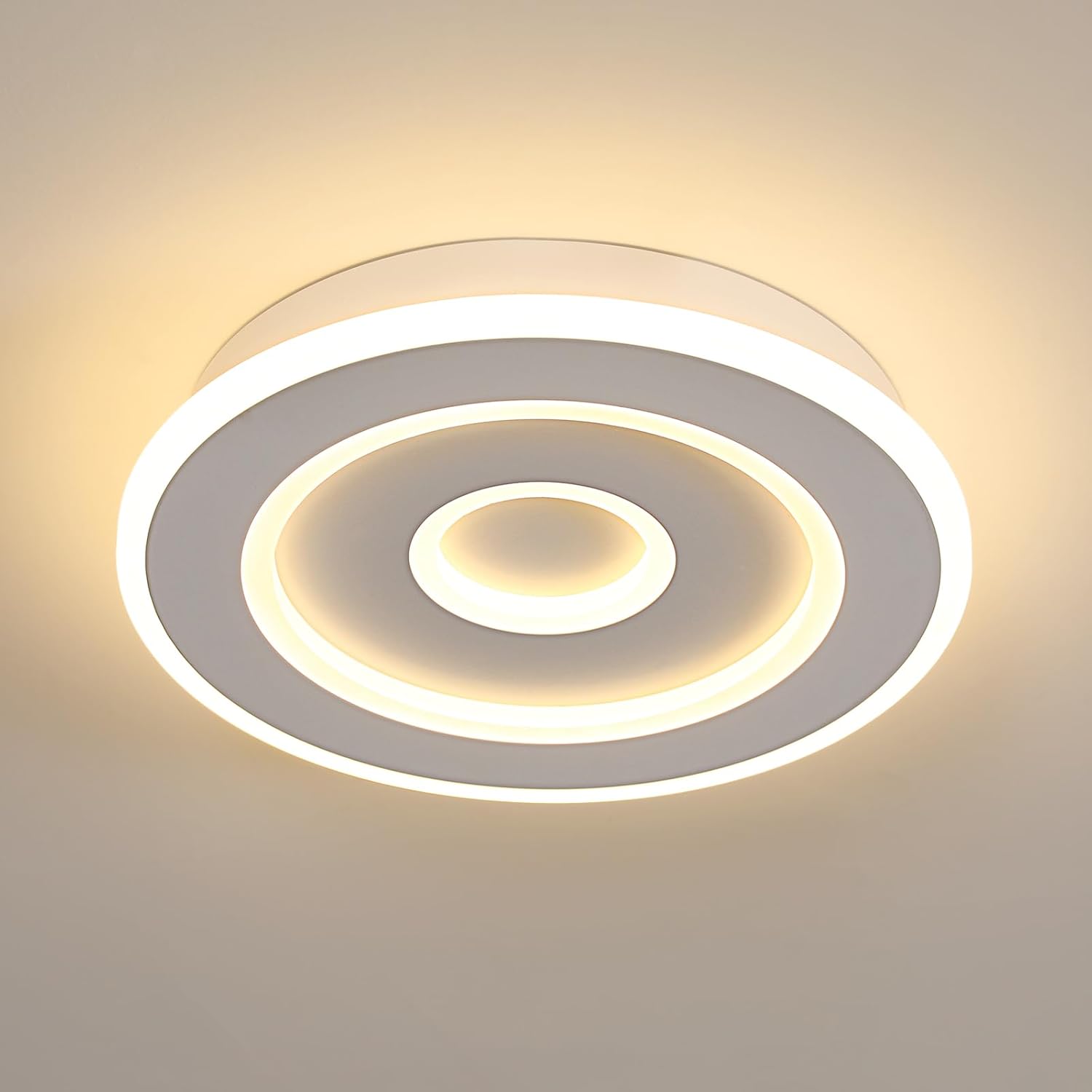 Plafoniera - Struttura in acrilico bianco, Luce calda