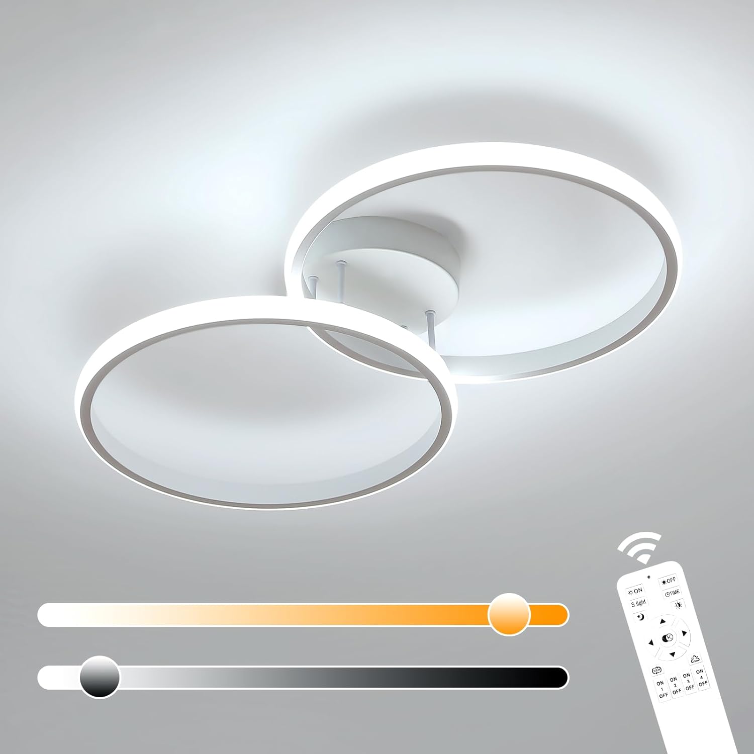 Ceiling Light - White Aluminium Frame, Tunable and Dimmable