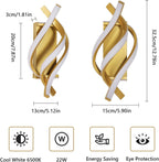 Applique - Telaio in alluminio oro, Luce bianca