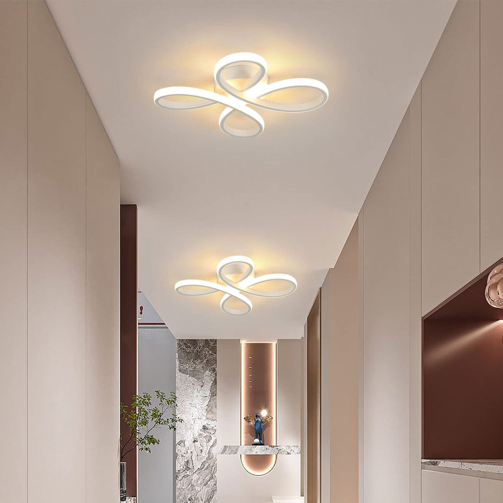 Ceiling Light - White Aluminium Frame, Warm Light