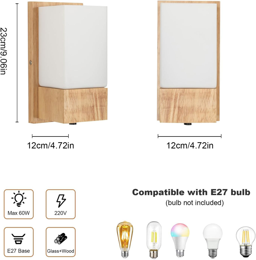 Wall Light - Wood Glass Frame
