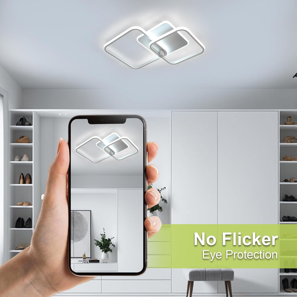 Ceiling Light - White Acrylic Frame, White Light