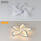 Comely Plafonnier LED, Luminaire Plafonnier 60W 6750LM, Lustre Salon Moderne, Lampe de Plafond de Pétale pour Salon Chambre Cuisine Salle à Manger, Lumière Blanche Chaude 3000K, Dia 60cm, Blanc