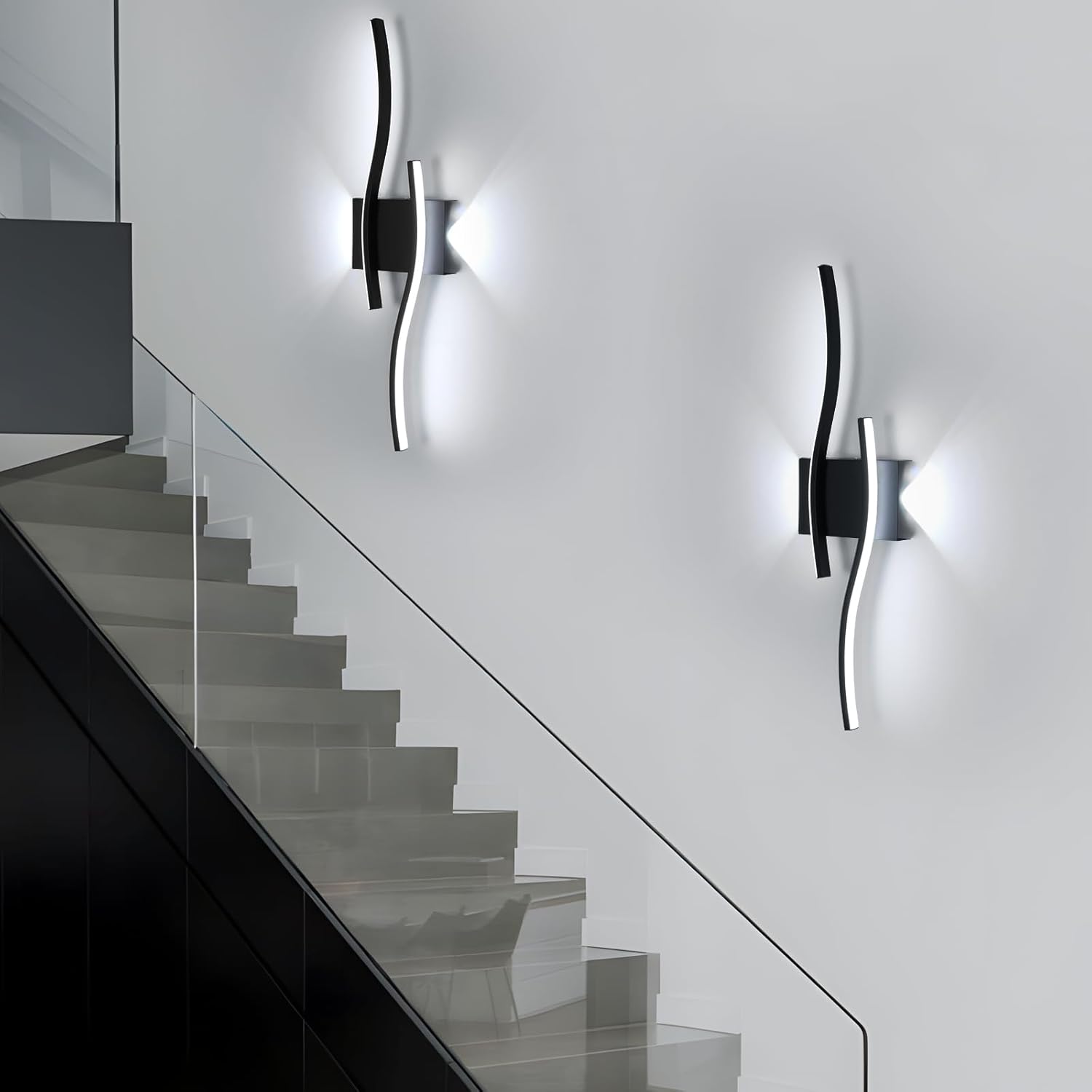 Wall Light - Black Aluminium Frame, White Light