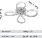 Comely Plafonnier LED Moderne, 30W Lampe de Plafond, Luminaire Plafonnier LED pour Chambre salon, Salle à manger Cuisine, Lumière Neutre 4500K, Argent