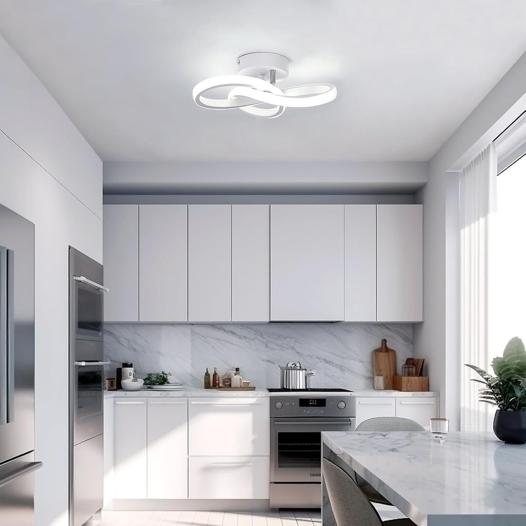 Ceiling Light - White Aluminium Frame, White Light