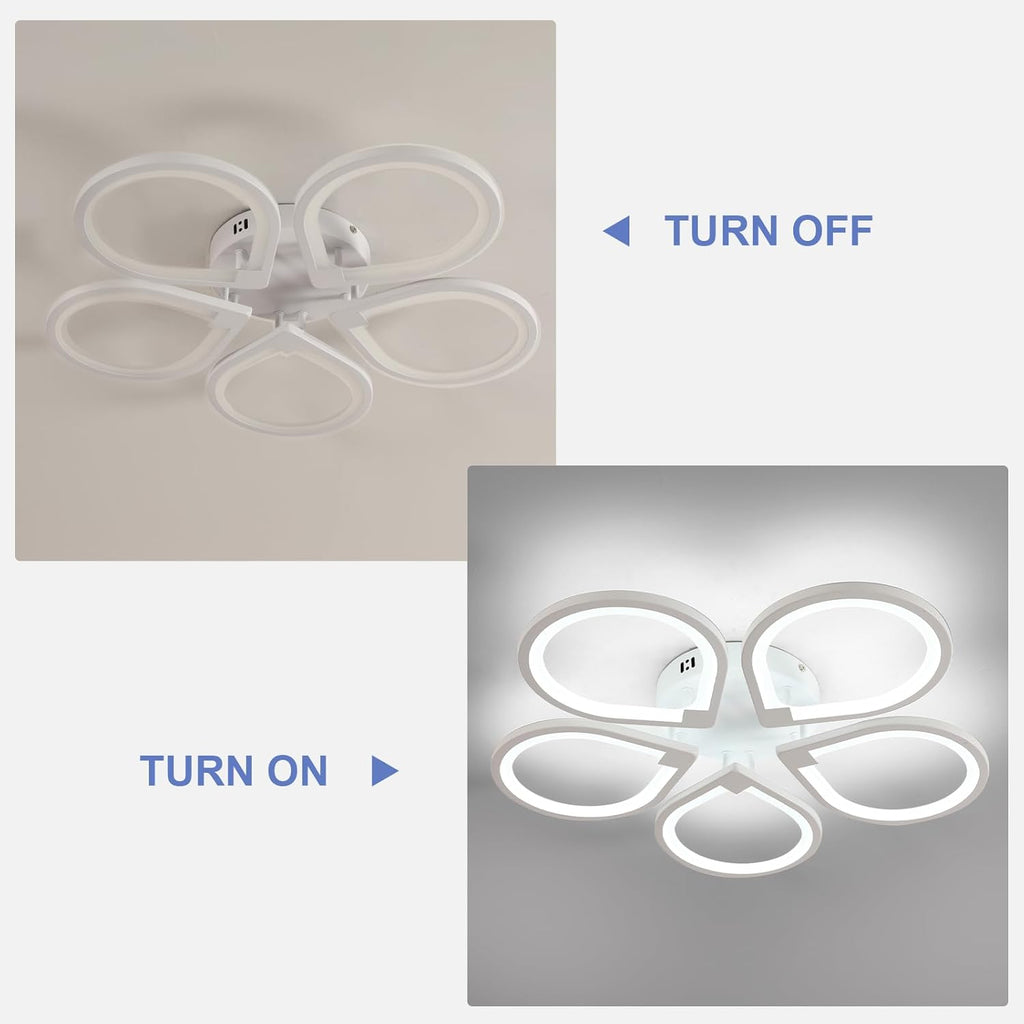 Ceiling Light - White Acrylic Frame, White Light