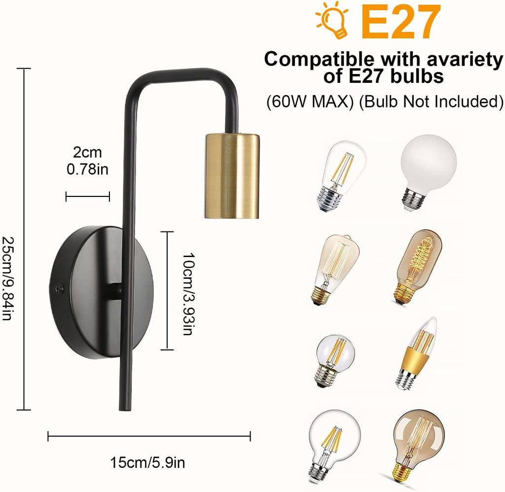 Wall Light - Black Metal Frame