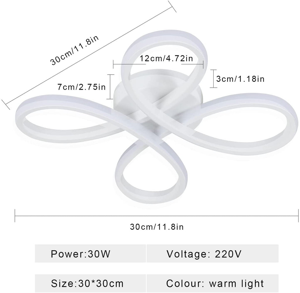 Ceiling Light - White Aluminium Frame, Warm Light