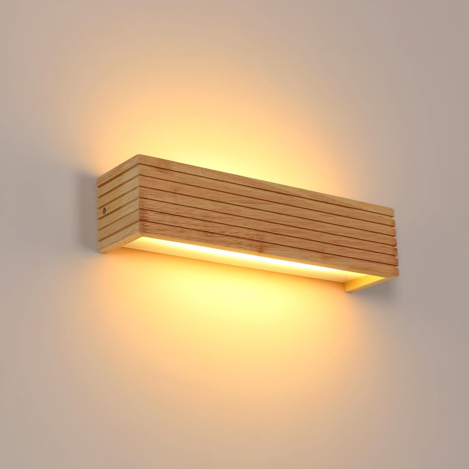 Wall Light - Wood Plastic Frame, Warm Light