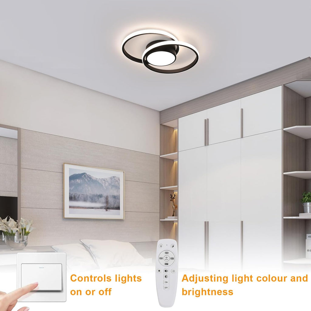Ceiling Light - Black Metal Frame, Tunable and Dimmable