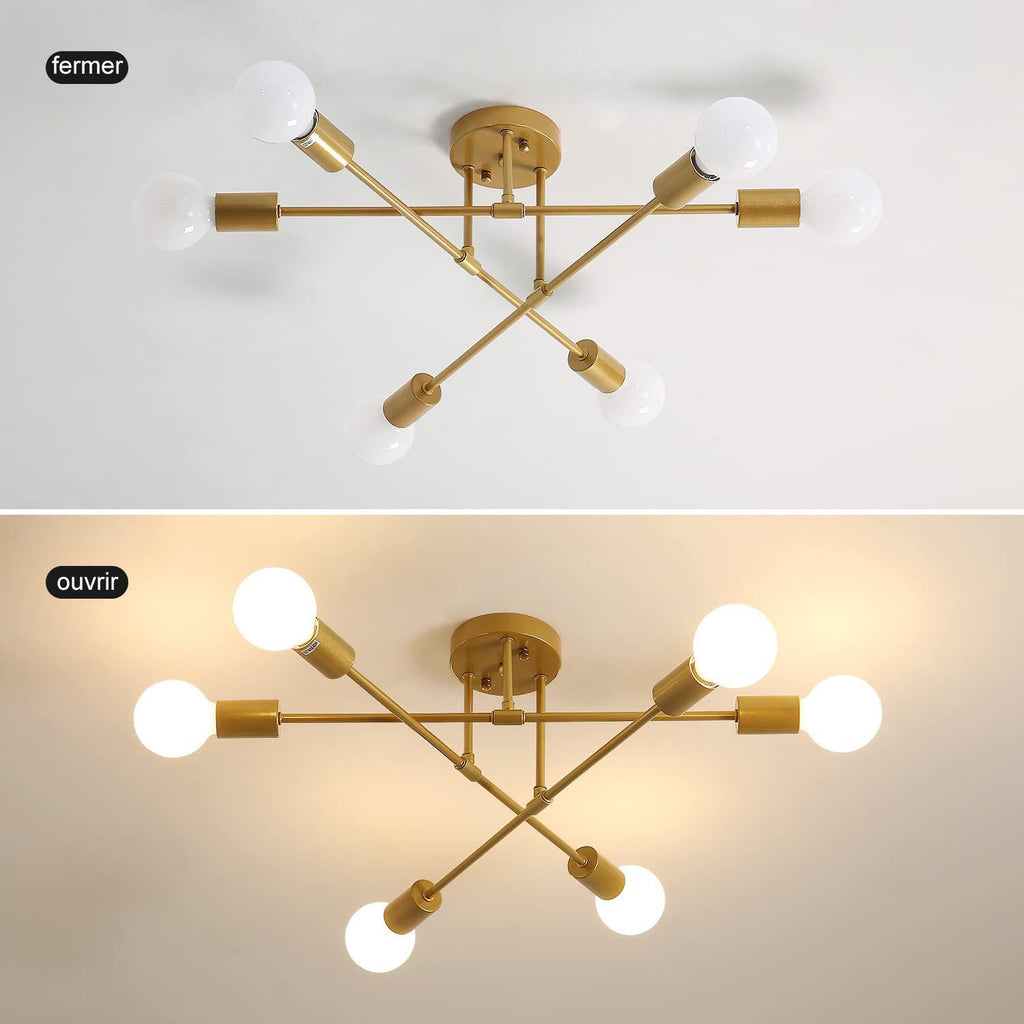 Ceiling Light - Gold Metal Frame