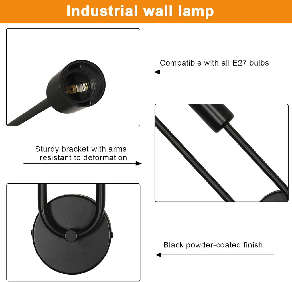 Wall Light - Black Metal Frame