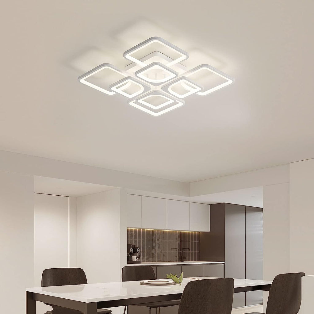 Comely Plafonnier LED Dimmable, 80W 8000LM Luminaire Plafonnier Salon avec Télécommande et Contrôle APP, Blanc Lampe de Plafond pour Salon,Bureau,Salle À Manger, 3000~6500K