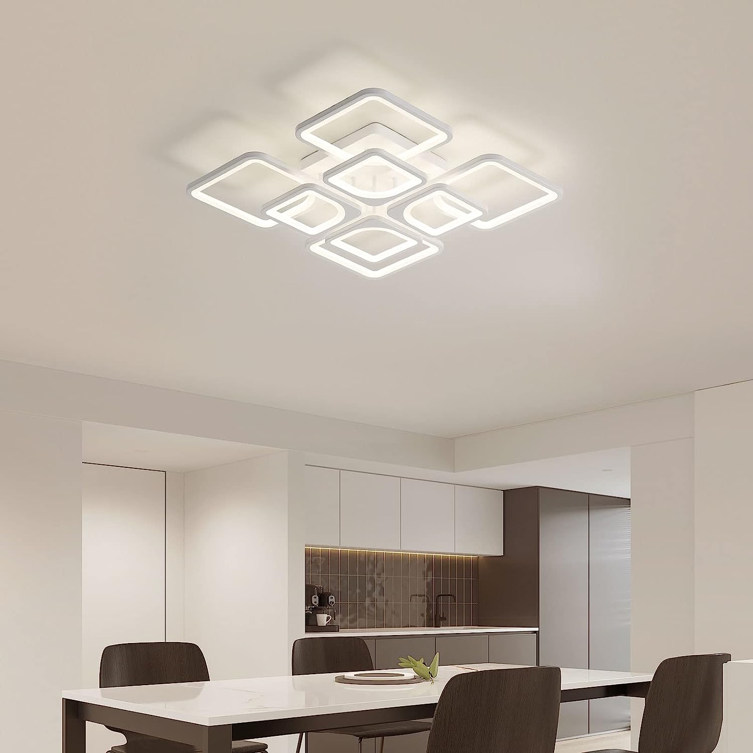 Comely Plafonnier LED Dimmable, 80W 8000LM Luminaire Plafonnier Salon avec Télécommande et Contrôle APP, Blanc Lampe de Plafond pour Salon,Bureau,Salle À Manger, 3000~6500K