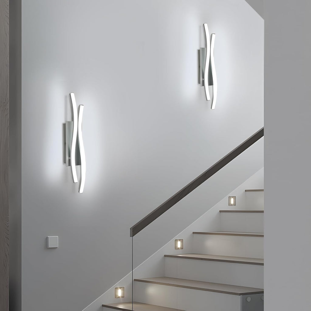 Applique - Telaio in Alluminio Argento, Luce Bianca