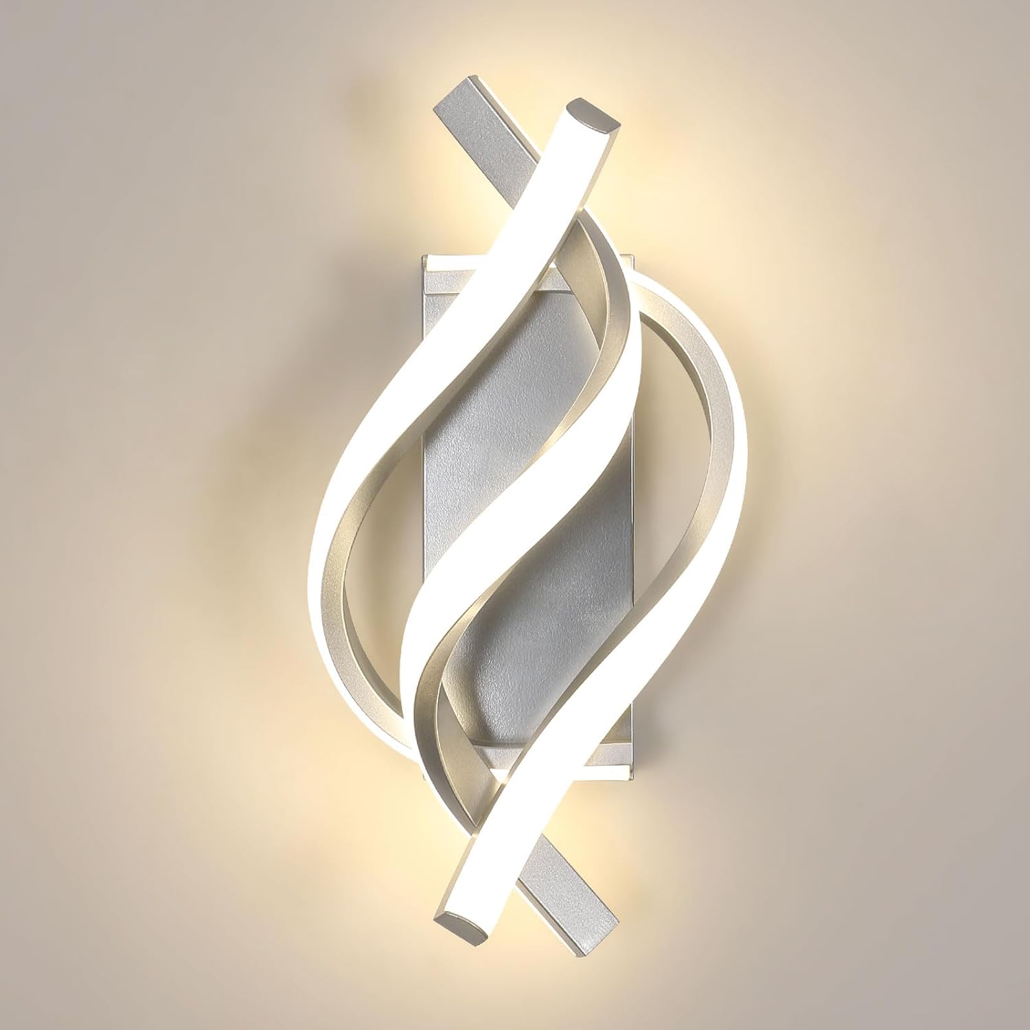 Applique - Cornice in alluminio color argento, Luce naturale