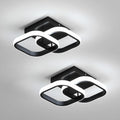 Comely Lot de 2 Plafonniers LED Modernes, 24W 2700LM Petit Noir Plafonnier LED Carré Luminaires Intérieur pour Chambre Salon Allée Couloir Balcon, Lumière Blanche 6500K, 24cm