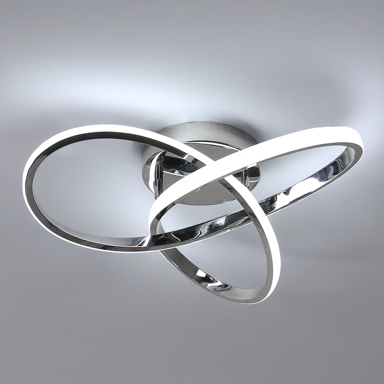 Ceiling Light - Chrome Aluminium Frame, White Light