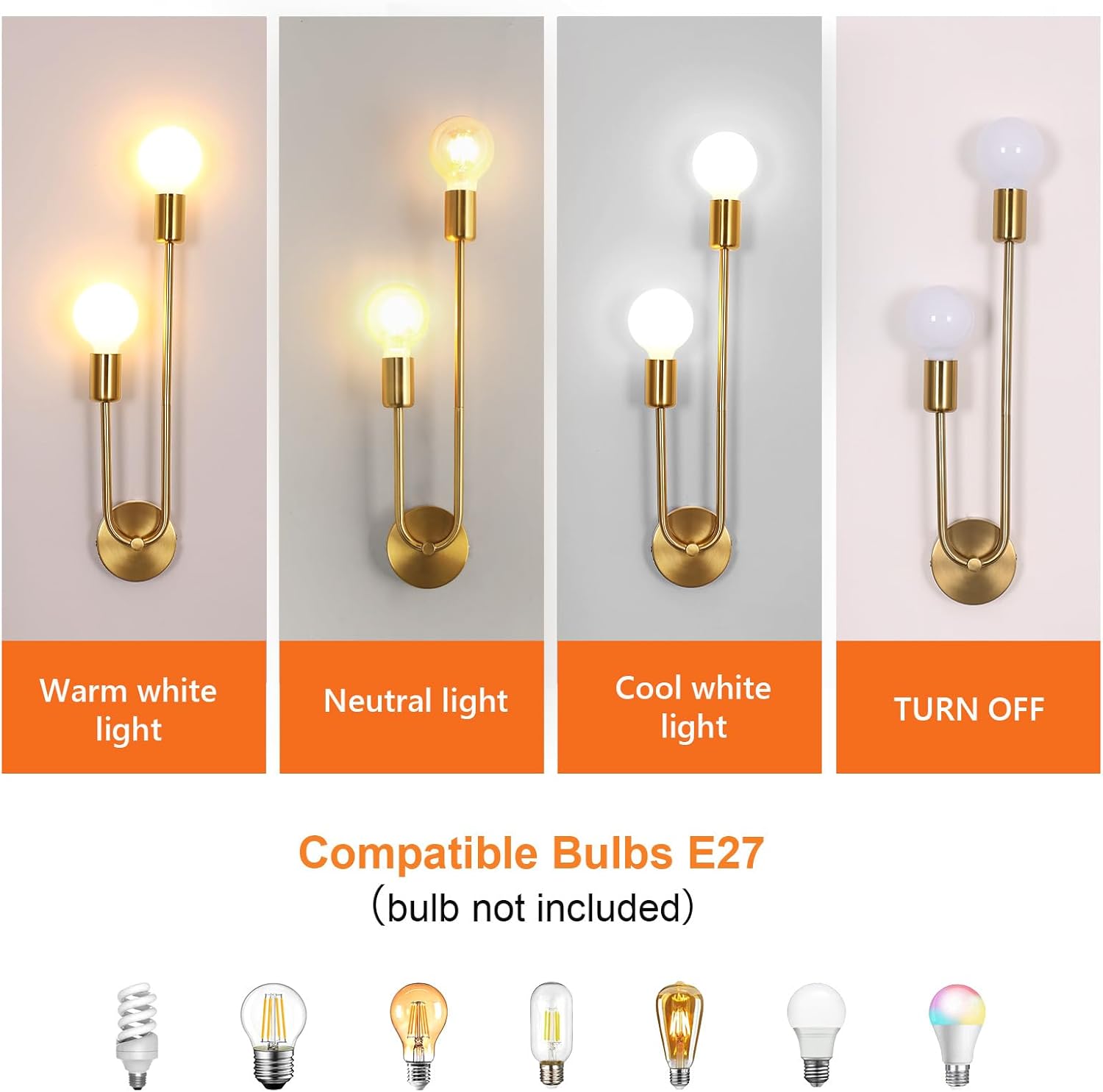 Wall Light - Gold Metal Frame