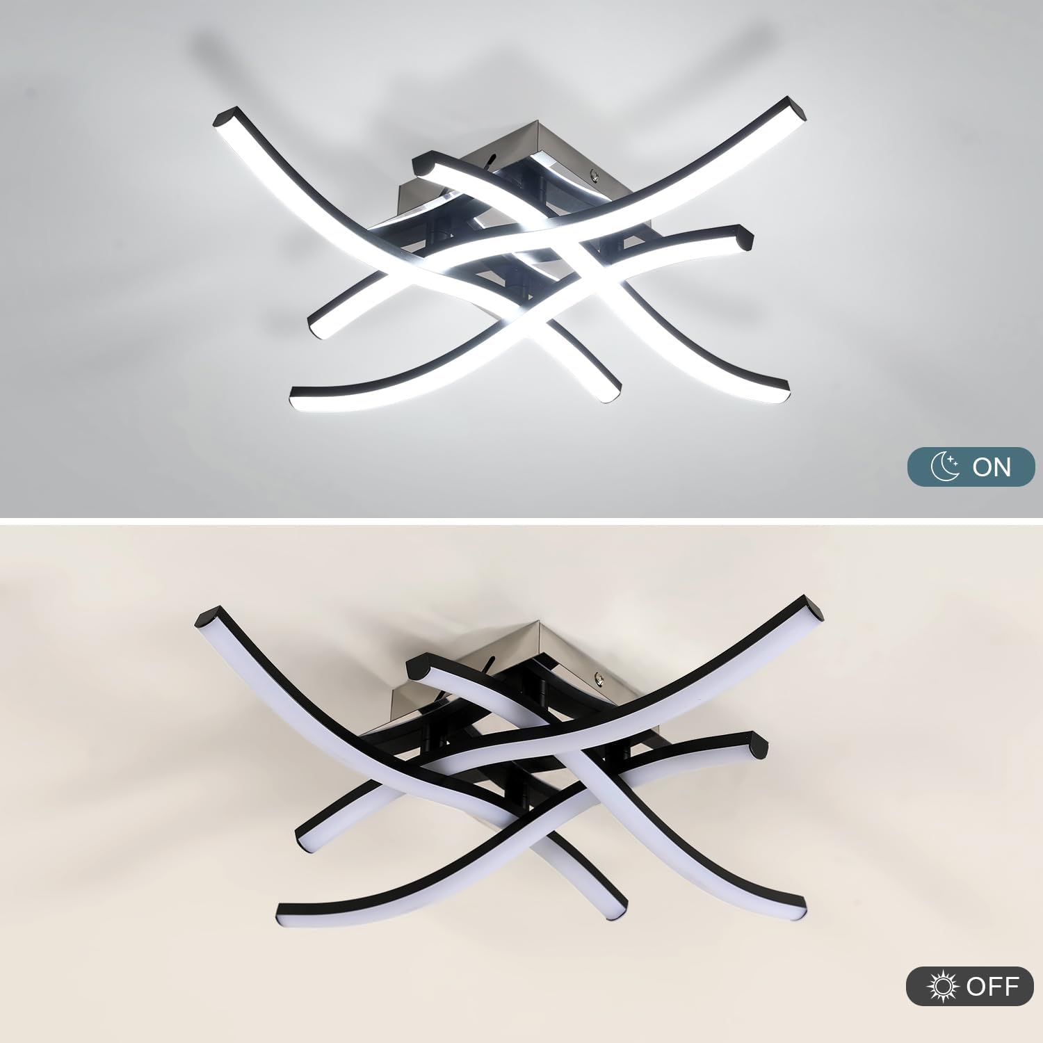 Ceiling Light - Black Aluminium Frame, Tunable and Dimmable