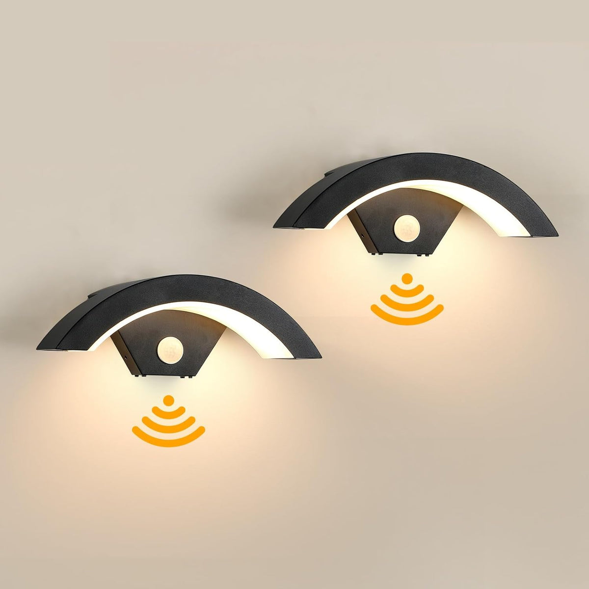 Comely 2 Pieces LED Outdoor Wall Light With Motion Sensor, 24W Modern Wall Lamp Outdoor IP65 Waterproof, Outdoor Lighting For Garden Terrace Garage