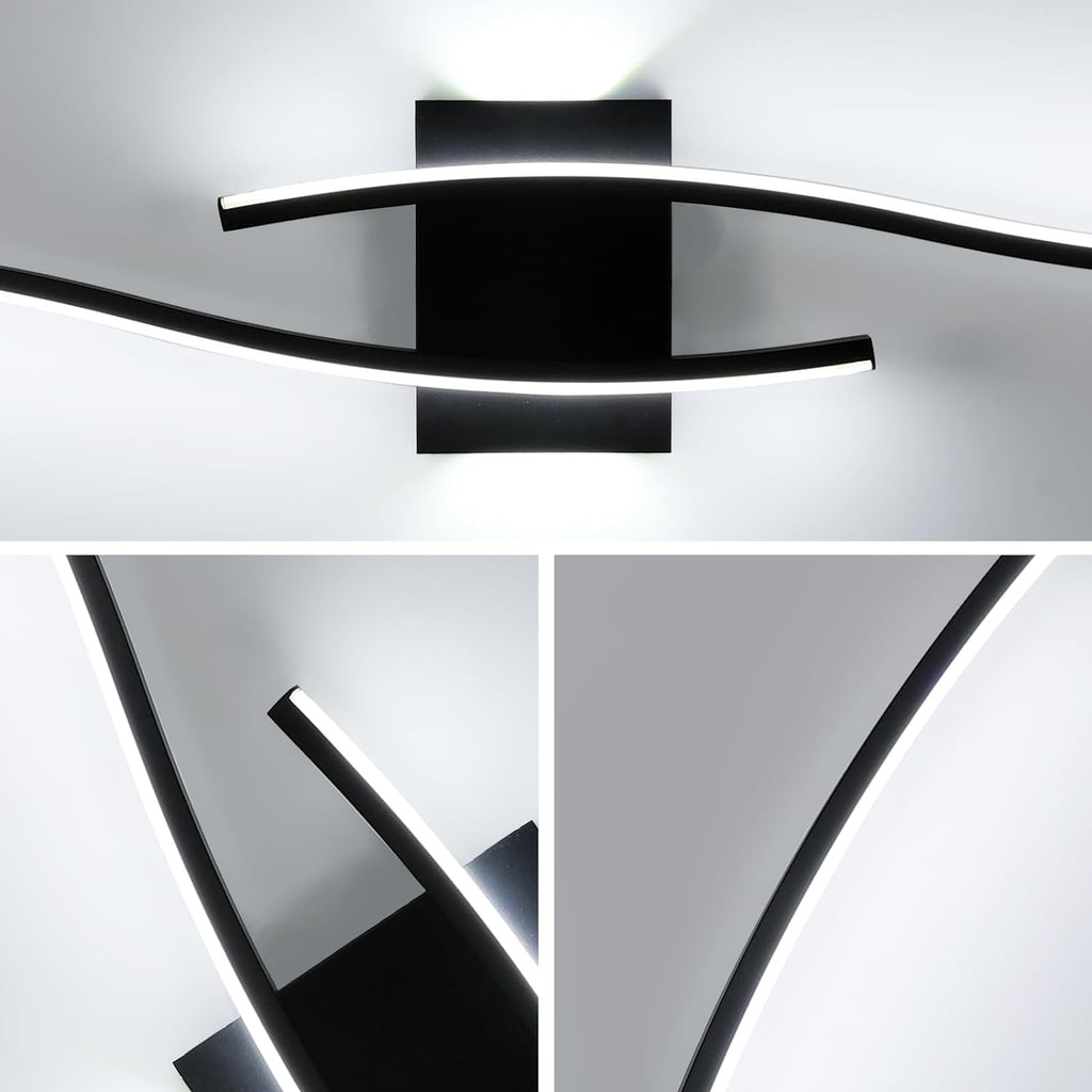 Lampada da parete - Telaio in alluminio nero, luce bianca