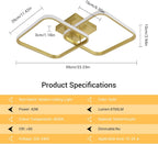 Ceiling Light - Gold Aluminium Frame, Natural Light