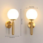 Lampes murales élégantes pour intérieur, appliques E27 avec abat-jour en verre laiteux, finition dorée, luminaires muraux pour chambre, salon, restaurant, cuisine, escalier