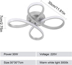 Comely Plafonnier LED Moderne, 30W 3375LM Lampe de Plafond, Luminaire Plafonnier LED pour Chambre salon, Salle à manger Cuisine, Lumière Chaude 3000K, 30cm, Argent