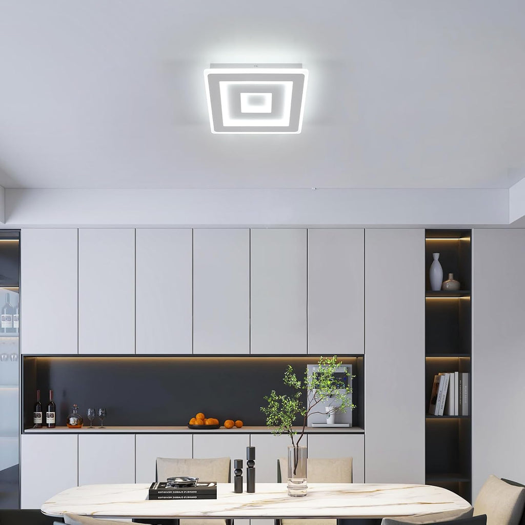 Comely Plafonnier LED Carré Moderne, 36W 28cm Lampe de Plafond LED, Blanc Luminaire Plafonnier Intérieur pour Chambre à Coucher, Salon, Couloir, Lumière Blanche Froide 6500K