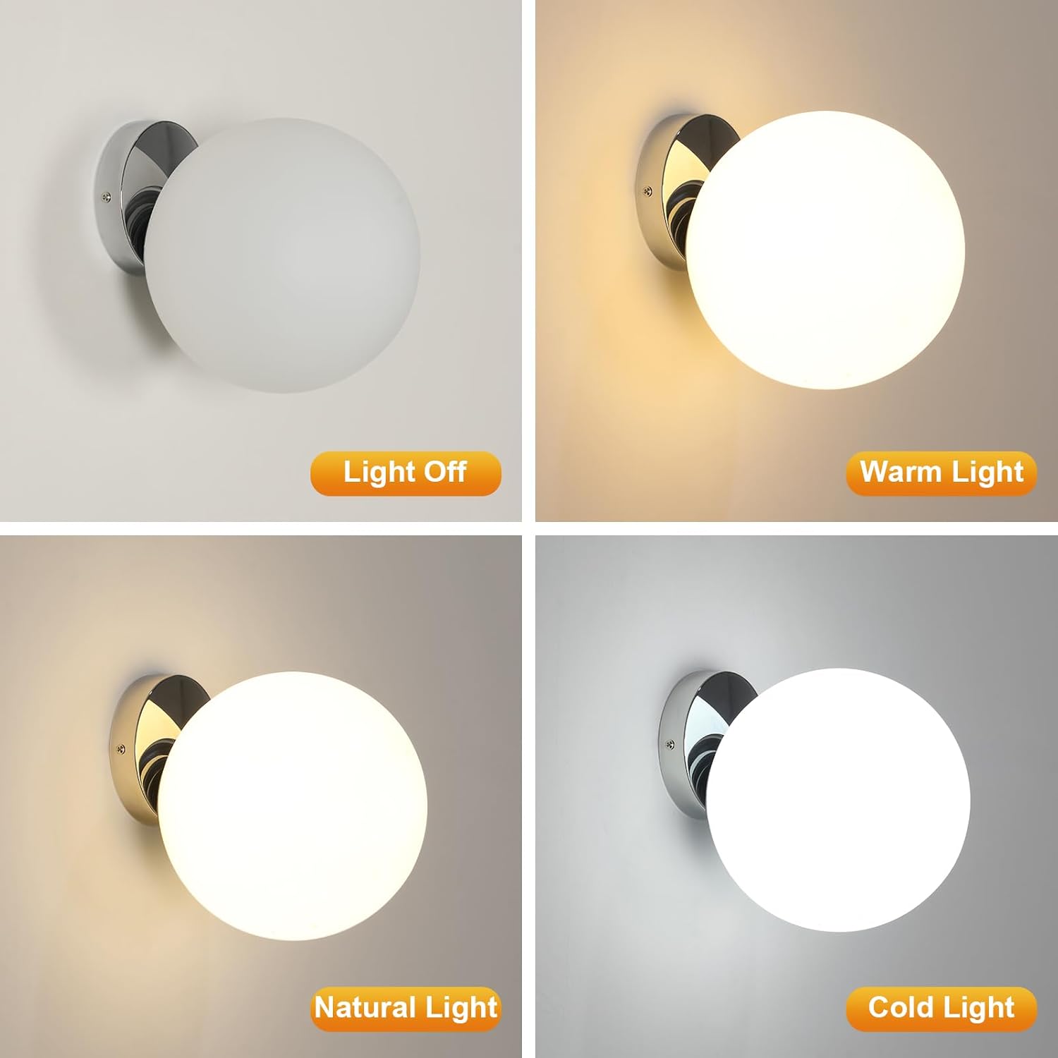 Wall Light - Chrome Metal Frame