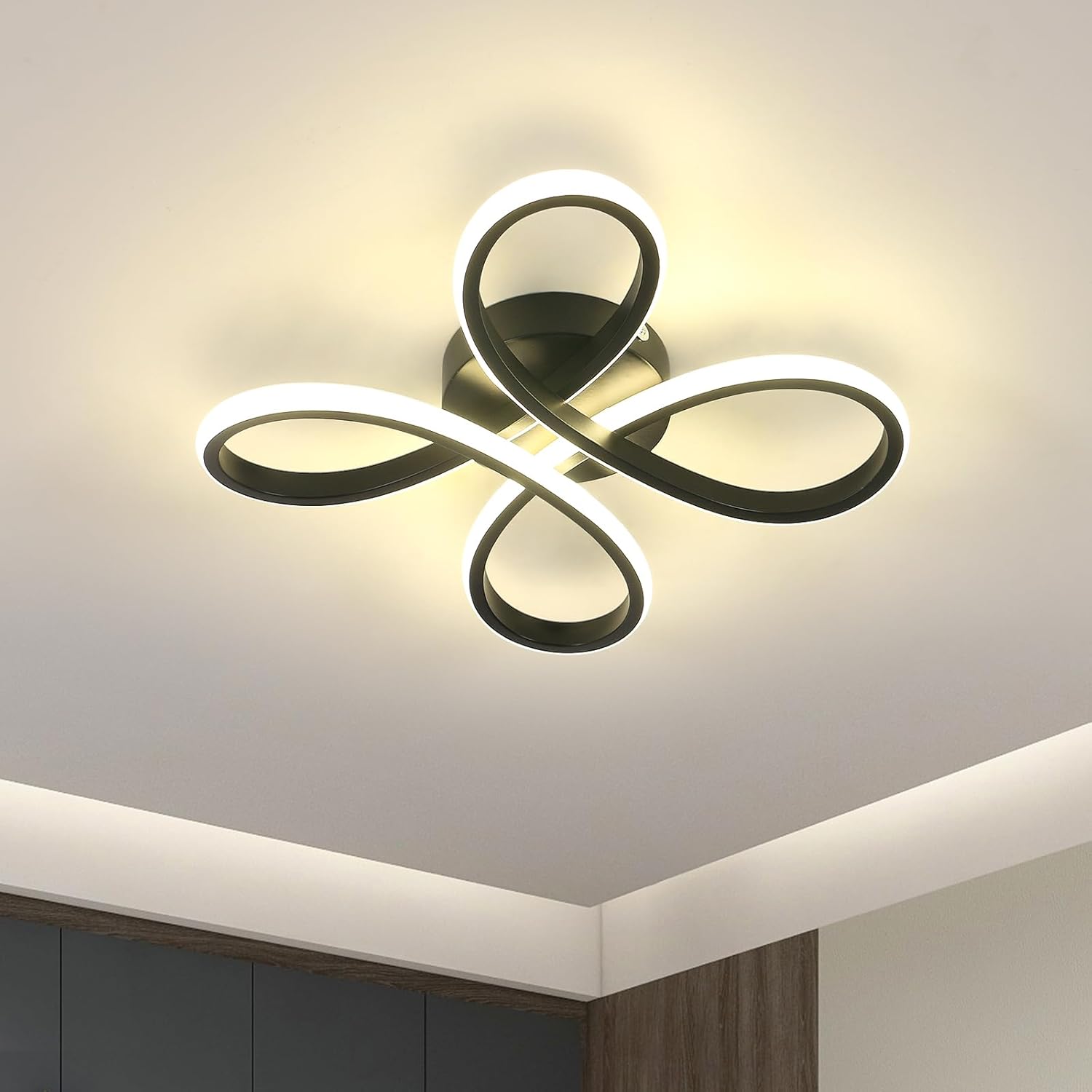 Ceiling Light - Black Aluminium Frame, Natural Light