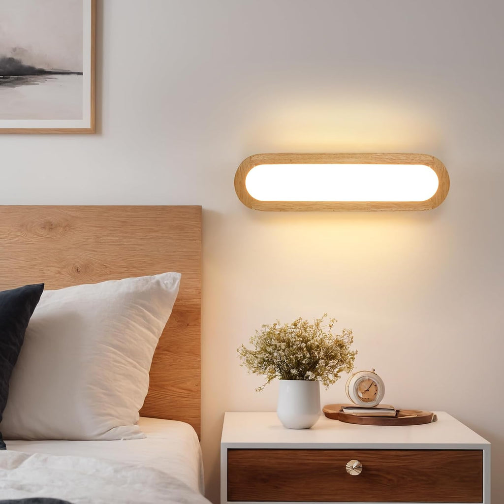 Wall Light - Wood Frame, Warm Light