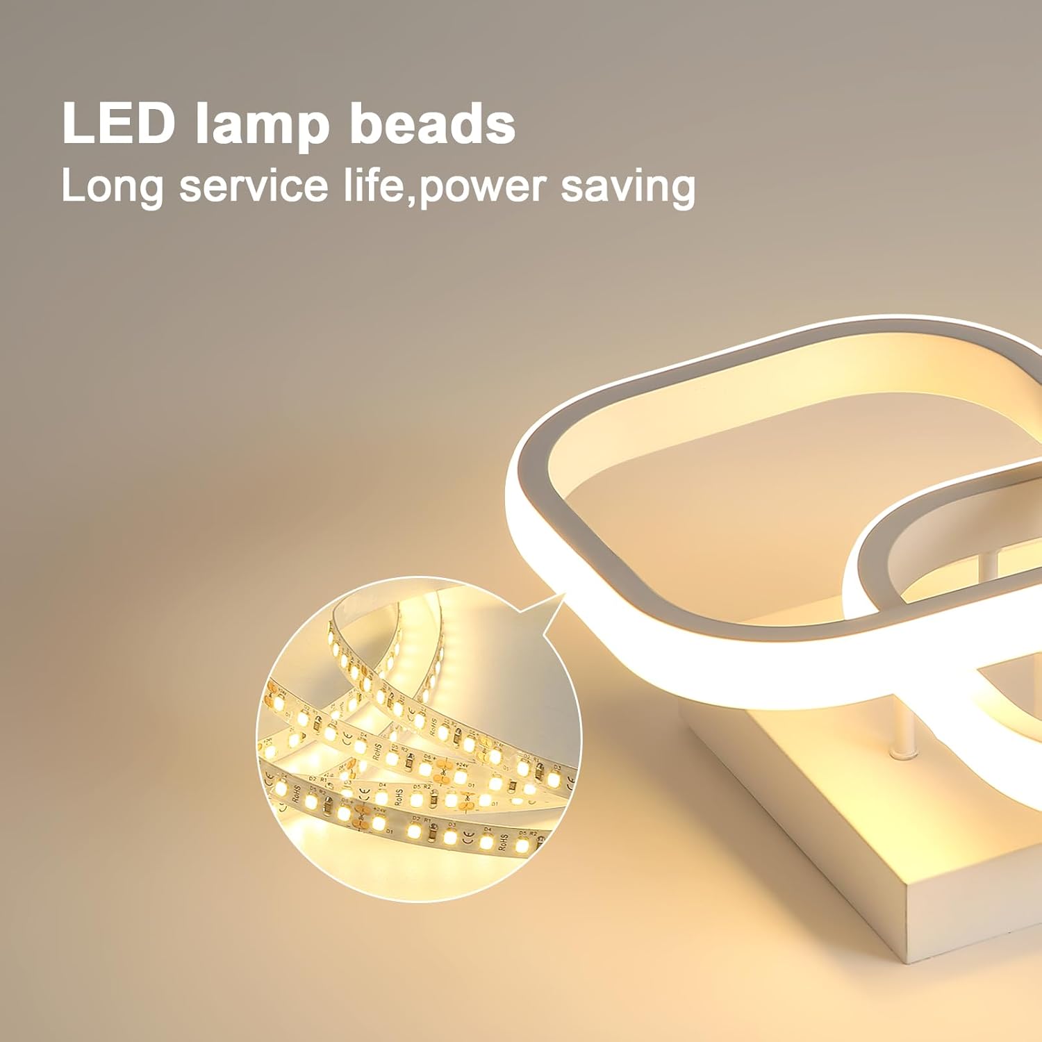 Comely Lot de 2 Plafonniers LED Modernes, 24W 2700LM Petit Plafonnier LED Carré Luminaires Intérieur pour Chambre Salon Allée Couloir Balcon, Lumière Chaude 3000K, Blanc 24cm