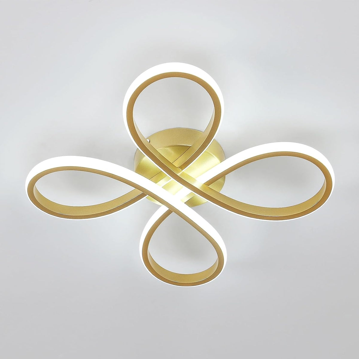 Comely Deckenlampe LED, 30W 3400LM LED Deckenleuchte Modern Deckenbeleuchtung Flower Form f¨¹r Balkon Diele Schlafzimmer Wohnzimmer und Esszimmer, Kaltwei?es Licht 6500K, 30cm, Gold