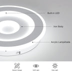 Comely Plafonnier LED Rond Moderne, 28W 28cm Lampe de Plafond LED, Blanc Luminaire Plafonnier Intérieur pour Chambre à Coucher, Salon, Couloir, Lumière Blanche Froide 6500K