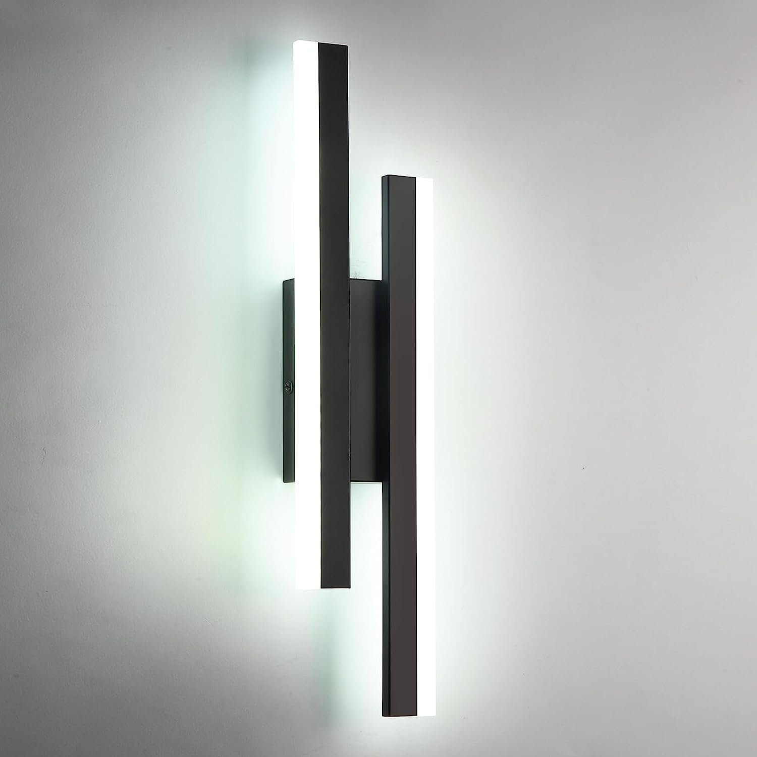 Lampada da parete - Struttura in acrilico nero, luce bianca