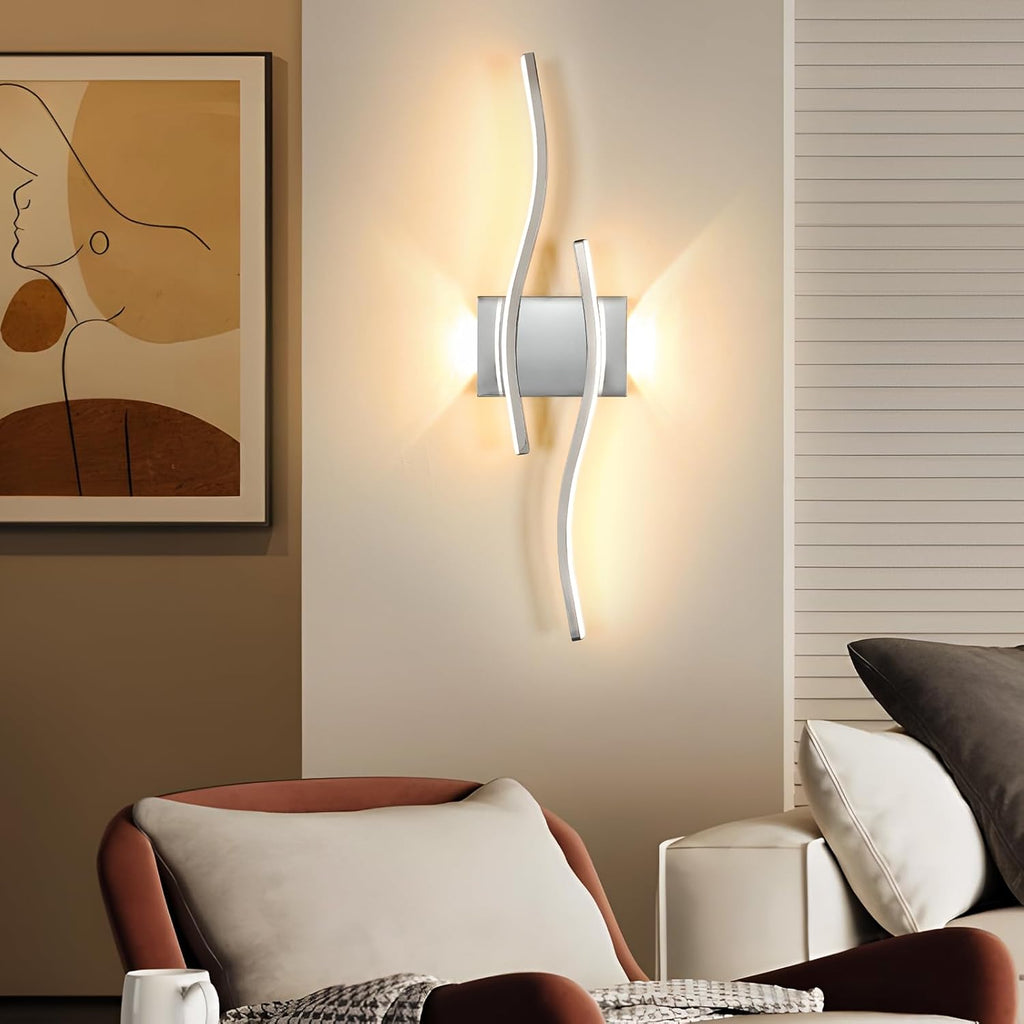 Wall Light - Chrome Aluminium Frame, Warm Light