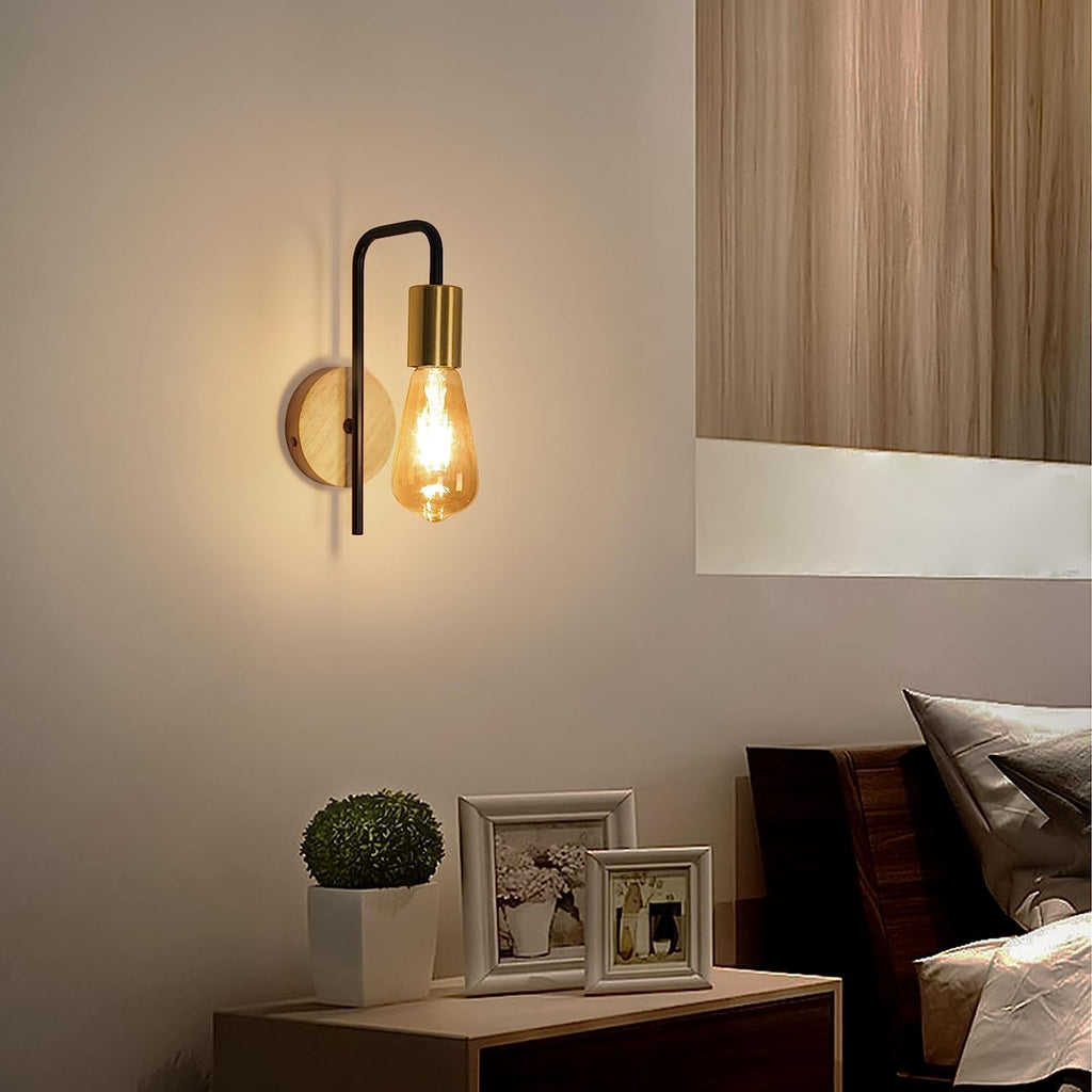 Wall Light - Wood Metal Frame