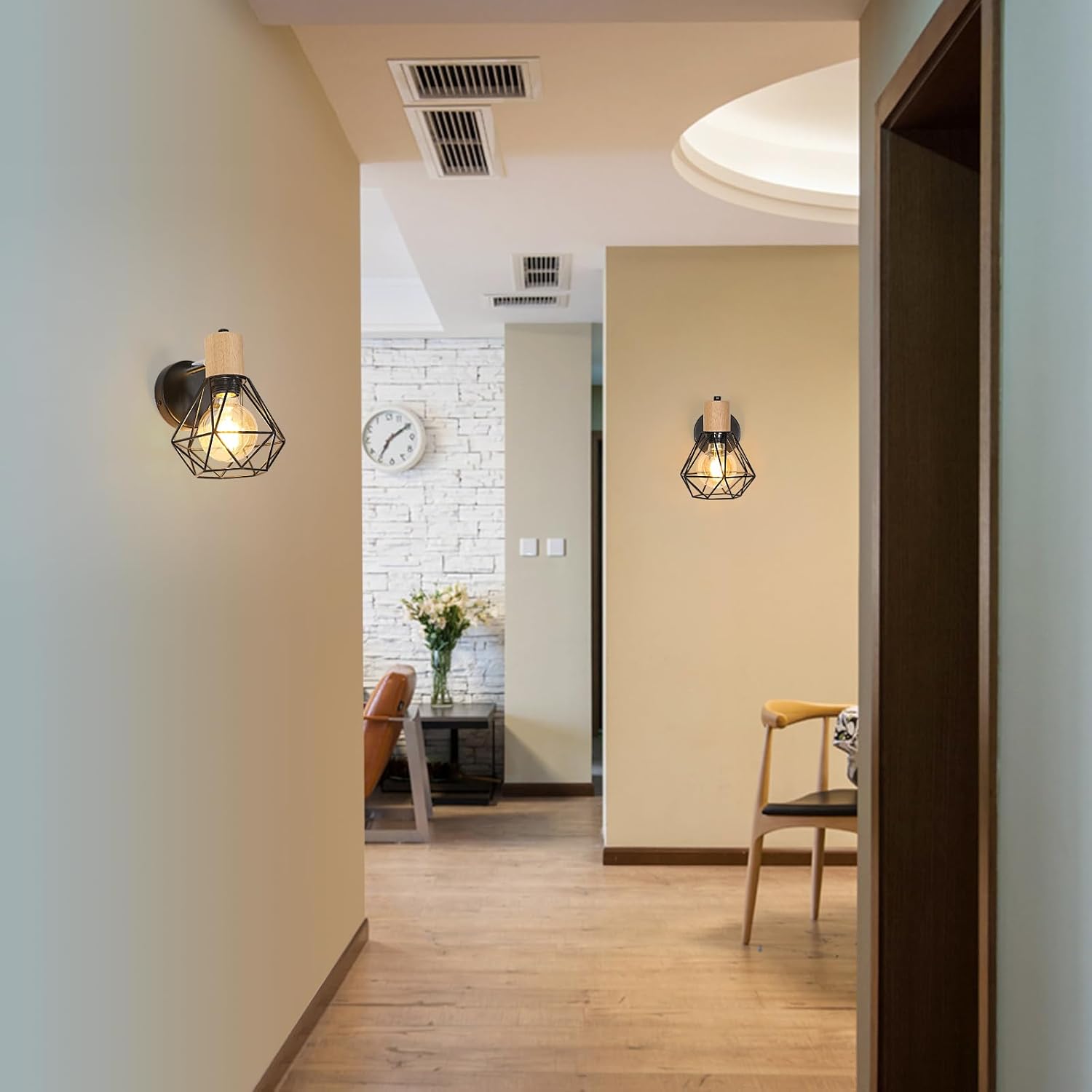 Wall Light - White Metal Frame