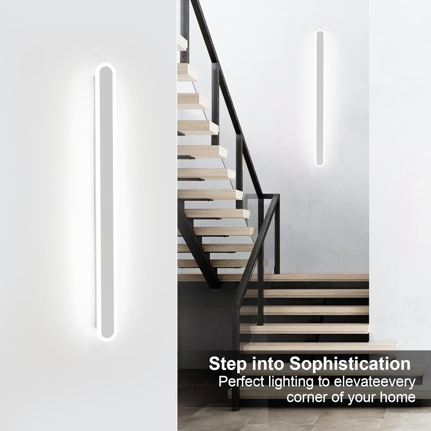 Wall Light - White Metal Frame, Tunable and Dimmable