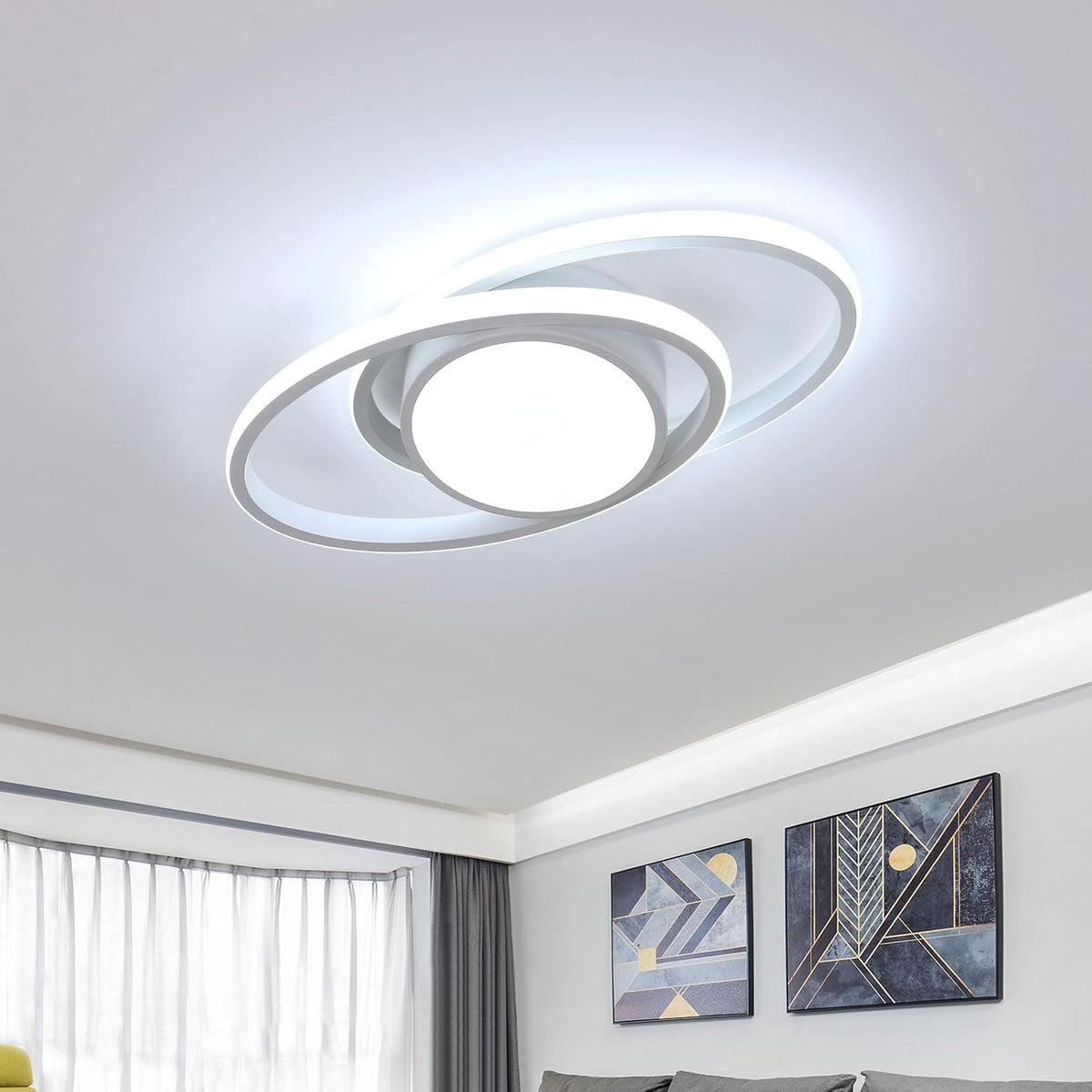 Comely 39W LED-Ceiling Light 6500K 4290LM Round Ceiling Light 38cm Modern LED-Ceiling Light For Living Room, Bedroom, Hallway, Dining Room(White) (Energieeffizienzklasse E)