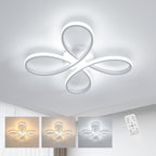 Comely Plafonnier LED Dimmable Moderne, 40W 4500LM 40cm 3000K-6500K, Luminaire Plafonnier Intérieur Forme Fleur avec Télécommande, Blanc Lampe de Plafond LED pour Chambre à Coucher, Salon